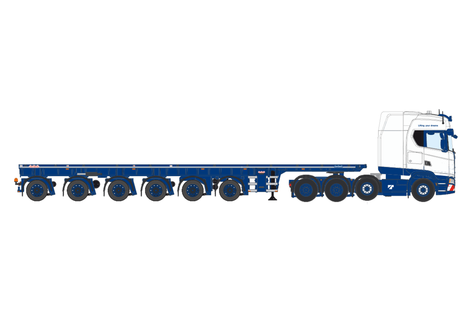 Tadano Scania S with 6-axle ballast trailer
